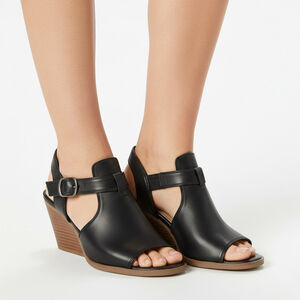 Frye and Co. Gaia Women’s Black Faux Leather Strappy Slingback Heeled Sandal 7.5